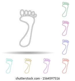 Footprint multi color icon. Simple thin line, outline vector of spa icons for ui and ux, website or mobile application