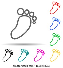 footprint multi color style icon. Simple thin line, outline vector of web icons for ui and ux, website or mobile application