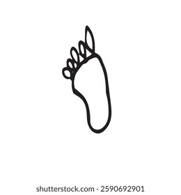 footprint of a newborn baby vector composition graphics doodle hand drawn illustration the basis for design of textiles tableware and printing