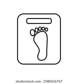 Footprint on weight scale icon Vector logo set flat