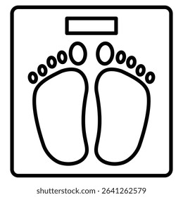 Footprint on weight scale icon simple flat icon vector symbol