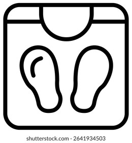Footprint on weight scale icon Thin line vector design