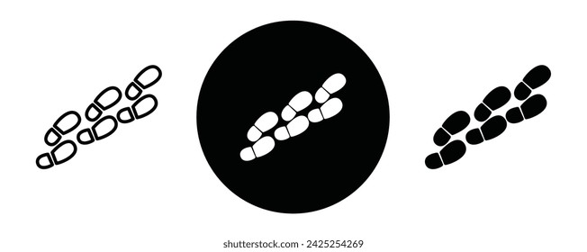 Footprint outline icon collection or set. Footprint Thin vector line art