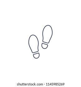 Footprint outline icon Human shoe. Vector footwears in Flat style Black silhouette. Illustration isolated on white background.