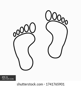 Footprint outline icon isolated on white background.