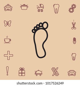 Footprint outline icon, vector design element