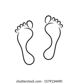 Footprint outline. Isolated  footprint on white background