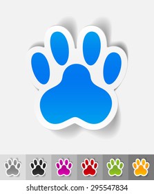 footprint paper sticker with shadow. Vector illustration