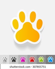 footprint paper sticker with shadow. Vector illustration