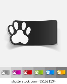 footprint paper sticker with shadow. Vector illustration