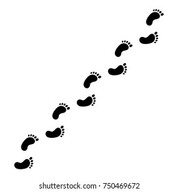 Footprint path isolated on white background. Vector illustration