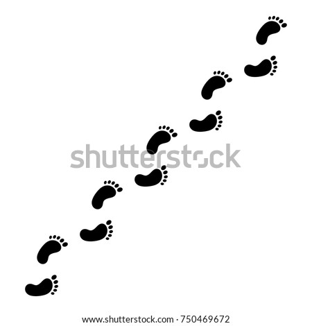 Footprint path isolated on white background. Vector illustration