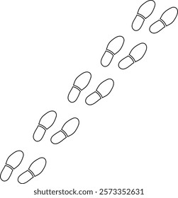 Footprint Path Outline Design Isolated on White