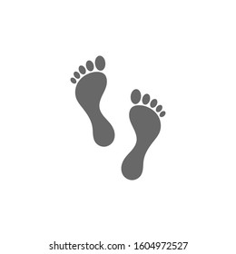 Footprint path vector isolated on white background. Human footprints icon vector isolated on white background