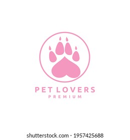 Footprint Pet, Paw Prints. Dog or Cat Vector Icon. Foot Puppy Isolated on White Background