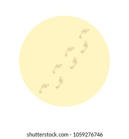 Footprint in sand. Vector