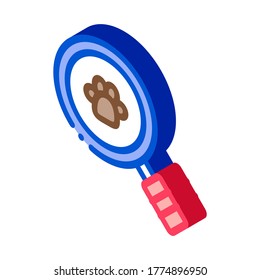 Vector de iconos de búsqueda de huellas de material. Signo de búsqueda de huellas isométricas. ilustración de símbolo aislado de color
