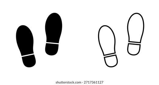 Ícone de conjunto de superfície isolado no plano de fundo branco. Solas de sapato imprime ilustração vetorial.