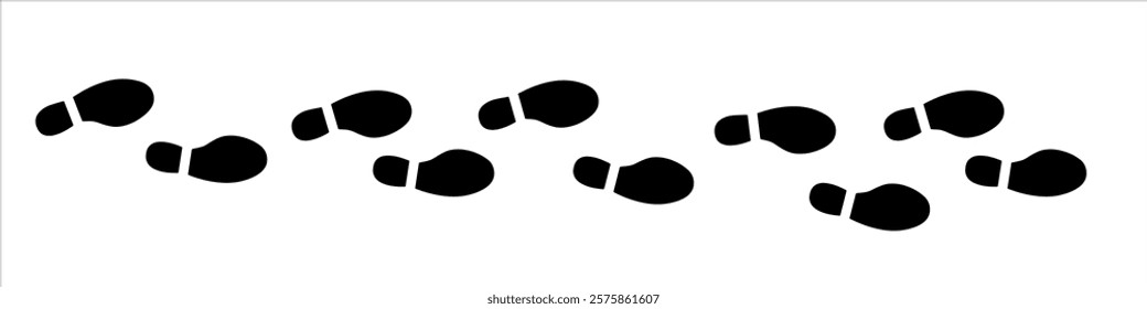 Footprint set of footprint icon, Silhouette of footprints. Vector illustration.