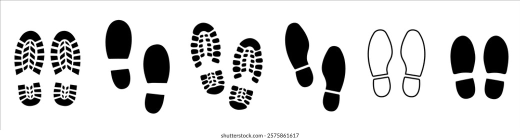 Footprint, set of footprint icon, Silhouette of footprints. Vector illustration.
