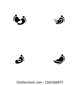 Footprint Set Idea Abstract Creative Business Logo Design