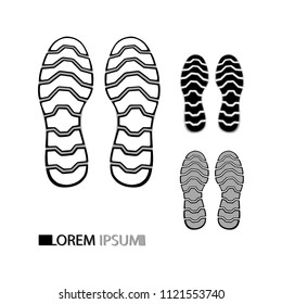 Footprint. Set of shoes sole