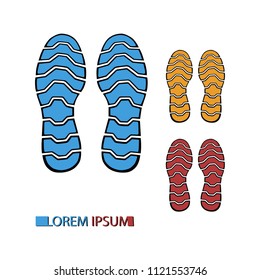 Footprint. Set of shoes sole