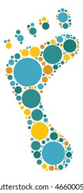 footprint shape vector design by color point