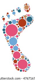 footprint shape vector design by color point
