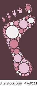 footprint shape vector design by color point