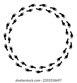 footprint shoe circle shape. Vector illustration. stock image.