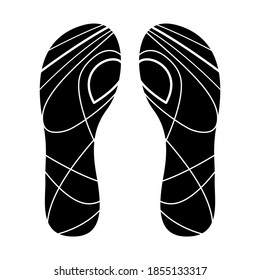 Footprint shoe isolated on a white background.