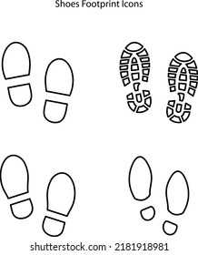 footprint shoe line icons, footprint shoe sign. isolated contour symbol black illustration on white background, footprint trendy icon for ui, app, web.