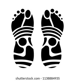 Footprint of shoe sole isolated on white background. Vector illustratioon