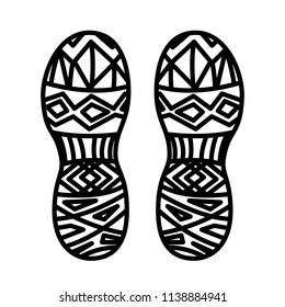 Footprint of shoe sole isolated on white background. Vector illustratioon