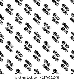 Footprint of shoe sole seamless pattern. Vector illustratioon. 