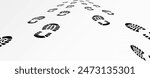 footprint shoe sole tracking path on transparent background, shoe footprint path vector illustration	