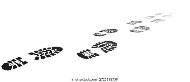 footprint sapato único traçado de rastreamento em fundo transparente, calçado caminho caminho vetor ilustração, Eps10
