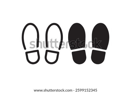 Footprint shoe steps icon set Vector