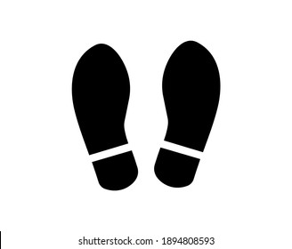 Footprint, shoeprint icon isolated on white background. Vector illustration.