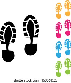 Footprint, shoes and sandals print - illustration