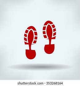 Footprint, shoes and sandals print - illustration