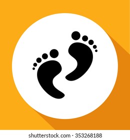 Footprint, shoes and sandals print - illustration