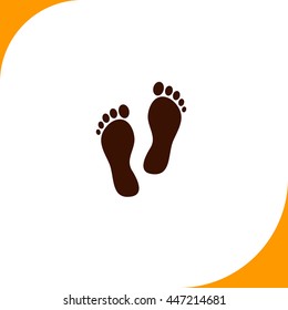 Footprint sign. Brown icon on white background