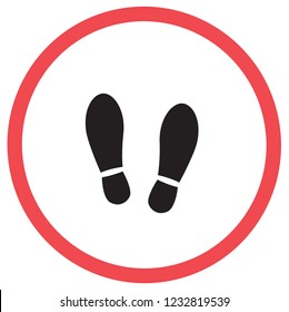 footprint sign, road symbol sign and traffic symbol design concept, vector illustration.  vector illustration.