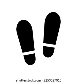 Footprint silhouette icon. Shadow of a foot. Vector.