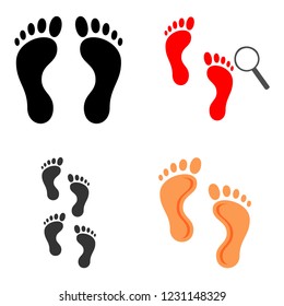 footprint silhouette icon vector illustration set,foorprint icon design vector, footprint set vector