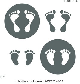 Footprint silhouette. Isolated  footprint on white background