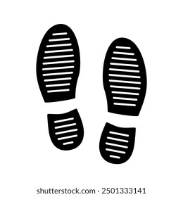 Footprint, silhouette. Shoe soles print. Foot print tread, boots, sneakers. Impression icon. Vector illustration