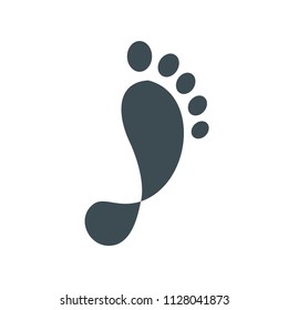 Footprint silhouette vector logo, right footprint logo